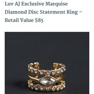 Luv AJ Stacked Gold and Crystal Statement Ring M